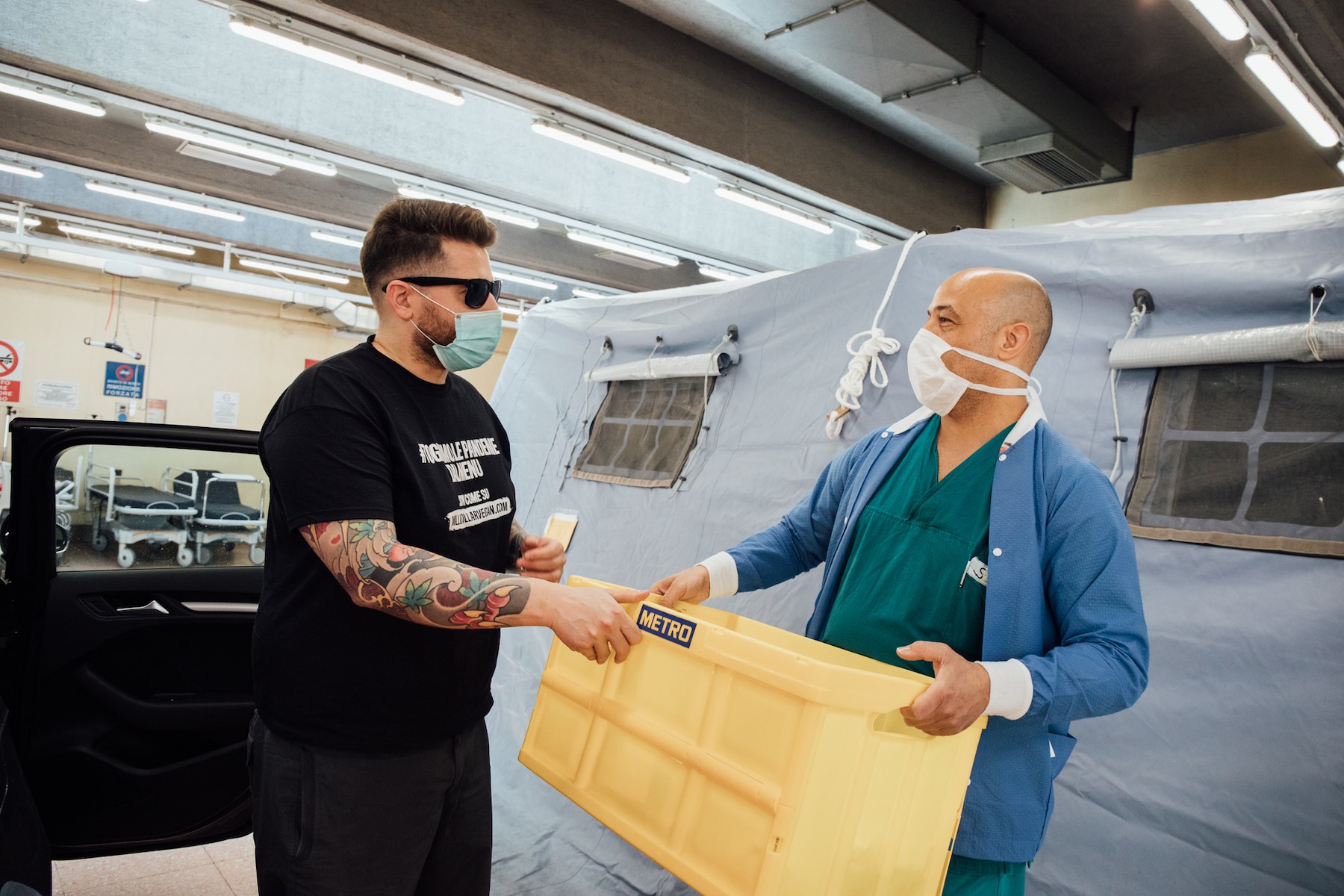 Delivering vegan food to hospitals in Italy