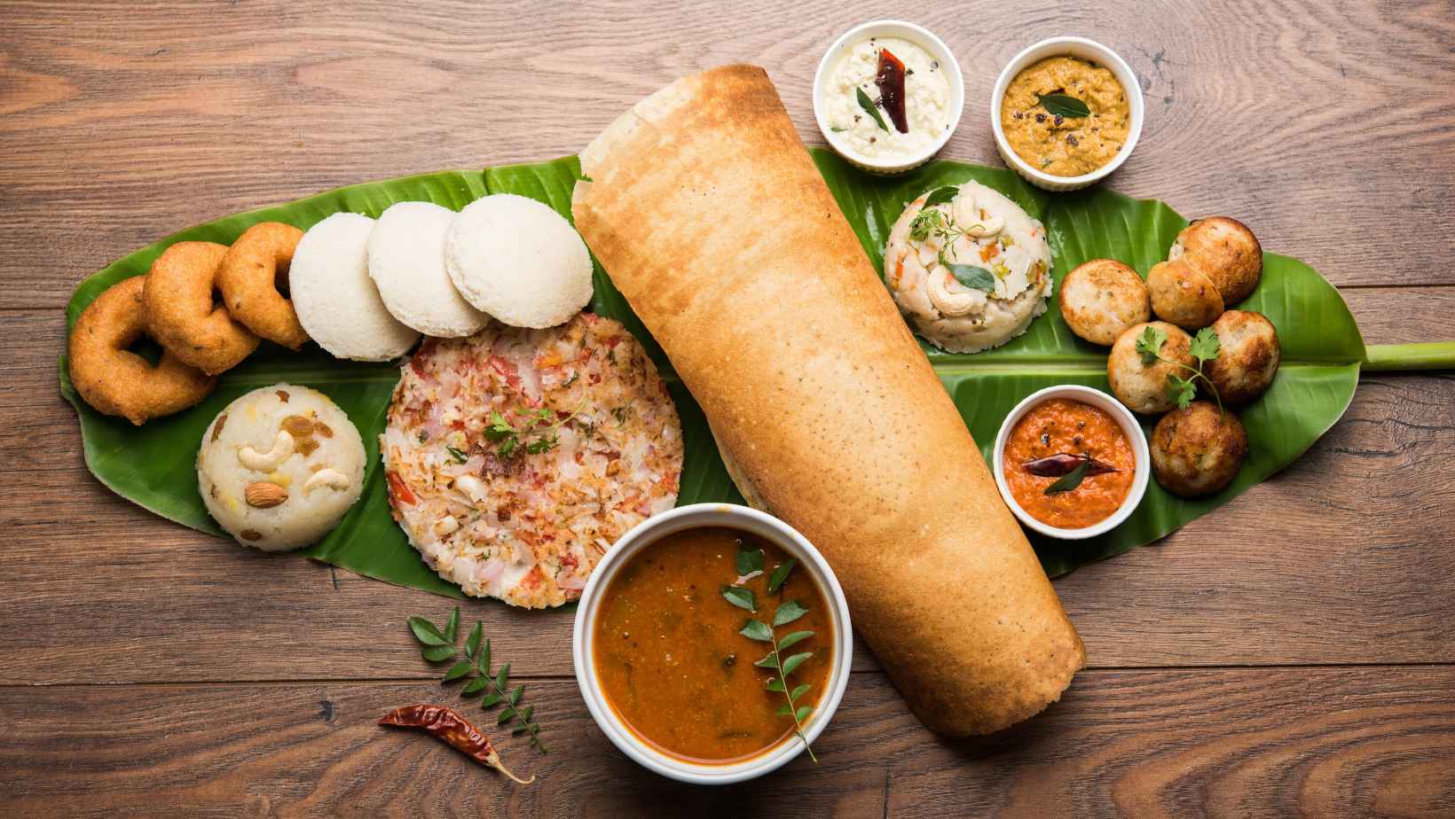 assortment of south indian food